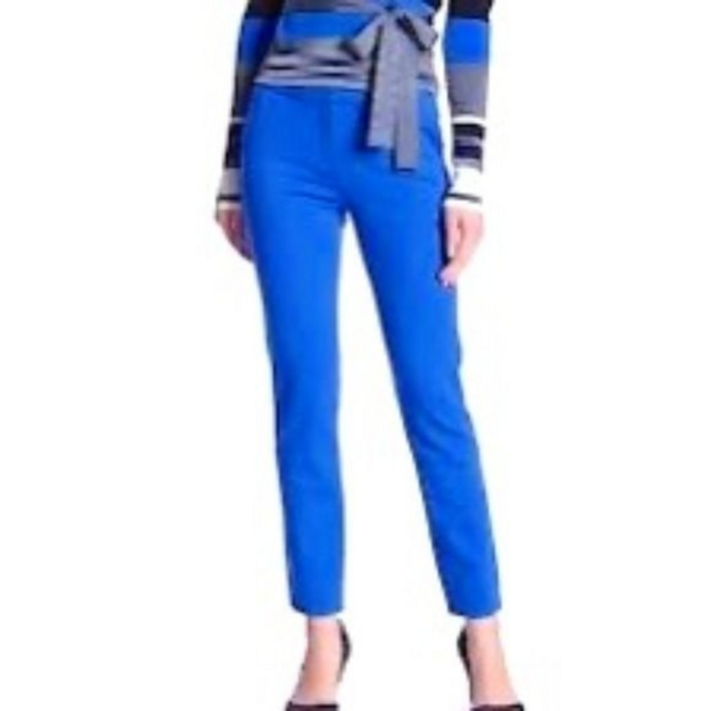 DVF Joey Dress Pants Wool Blue 10‎ EUC